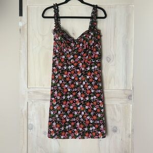 SHEIN floral fitted corset top mini dress size XL